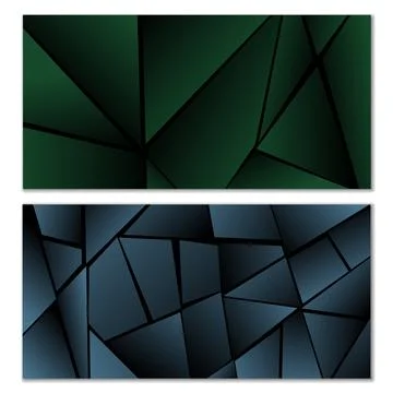 Abstract polygonal pattern. Set of two dark gradient polygonal backgrounds... Stock Illustration