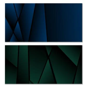 Abstract polygonal pattern. Set of two dark gradient polygonal backgrounds... Stock Illustration