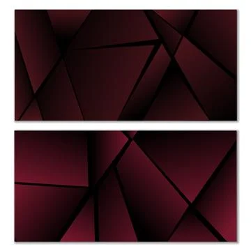 Abstract polygonal pattern. Set of two dark gradient polygonal backgrounds... 库存插图