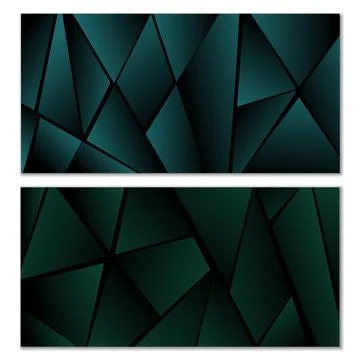 Abstract polygonal pattern. Set of two dark gradient polygonal backgrounds... Stock Illustration