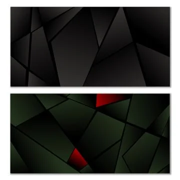Abstract polygonal pattern. Set of two dark gradient polygonal backgrounds... 스톡 일러스트