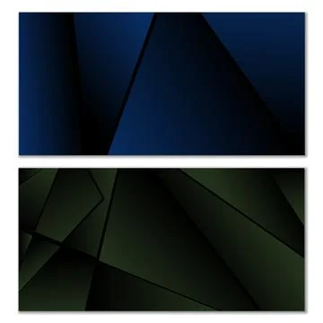 Abstract polygonal pattern. Set of two dark gradient polygonal backgrounds... Stock Illustration