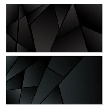 Abstract polygonal pattern. Set of two dark gradient polygonal backgrounds... Stock Illustration