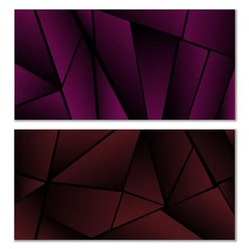 Abstract polygonal pattern. Set of two dark gradient polygonal backgrounds... 스톡 일러스트
