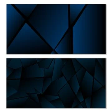 Abstract polygonal pattern. Set of two dark gradient polygonal backgrounds... イラスト素材