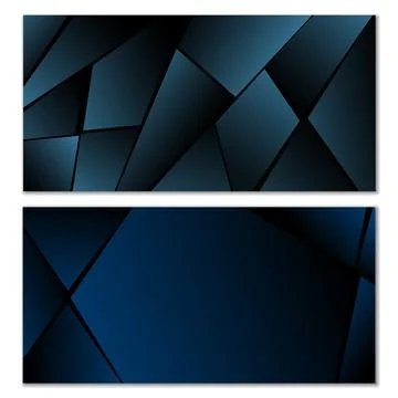 Abstract polygonal pattern. Set of two dark gradient polygonal backgrounds... イラスト素材