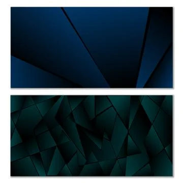 Abstract polygonal pattern. Set of two dark gradient polygonal backgrounds... イラスト素材