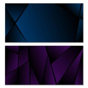 Abstract polygonal pattern. Set of two dark gradient polygonal backgrounds... 스톡 일러스트