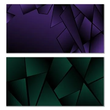 Abstract polygonal pattern. Set of two dark gradient polygonal backgrounds... 스톡 일러스트