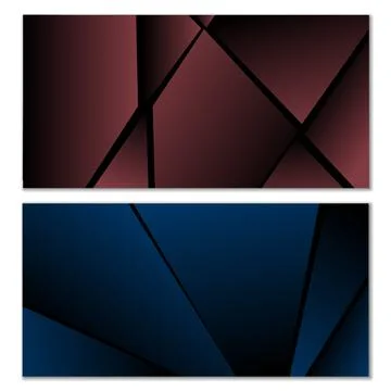 Abstract polygonal pattern. Set of two dark gradient polygonal backgrounds... Stock Illustration