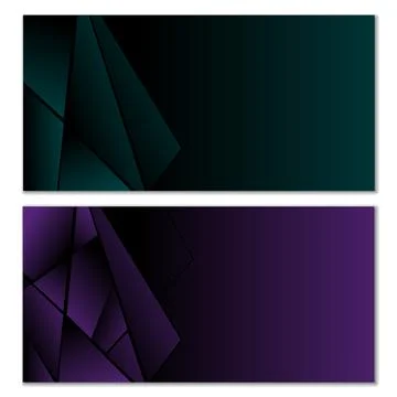 Abstract polygonal pattern. Set of two dark gradient polygonal backgrounds... Illustrazione stock