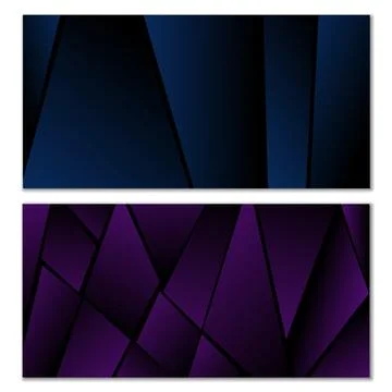 Abstract polygonal pattern. Set of two dark gradient polygonal backgrounds... 库存插图