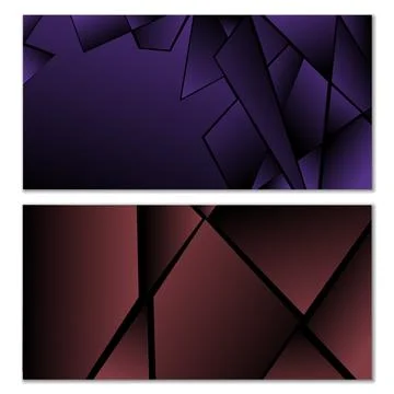 Abstract polygonal pattern. Set of two dark gradient polygonal backgrounds... Stock Illustration