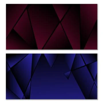 Abstract polygonal pattern. Set of two dark gradient polygonal backgrounds... Stock Illustration