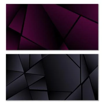 Abstract polygonal pattern. Set of two dark gradient polygonal backgrounds... 스톡 일러스트