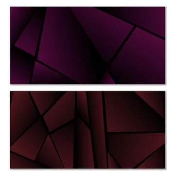 Abstract polygonal pattern. Set of two dark gradient polygonal backgrounds... 스톡 일러스트