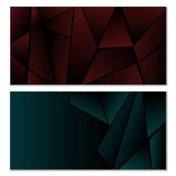 Abstract polygonal pattern. Set of two dark gradient polygonal backgrounds... 스톡 일러스트