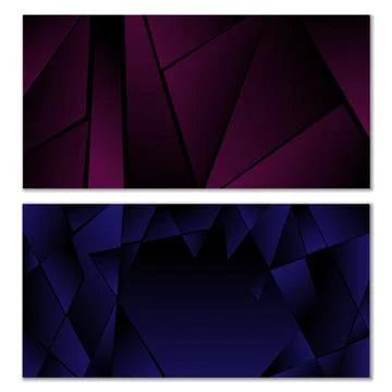 Abstract polygonal pattern. Set of two dark gradient polygonal backgrounds... 스톡 일러스트