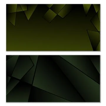 Abstract polygonal pattern. Set of two dark gradient polygonal backgrounds Stock Illustration