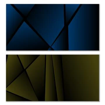 Abstract polygonal pattern. Set of two dark gradient polygonal backgrounds... 库存插图