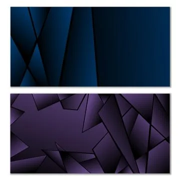 Abstract polygonal pattern. Set of two dark gradient polygonal backgrounds... Stock Illustration