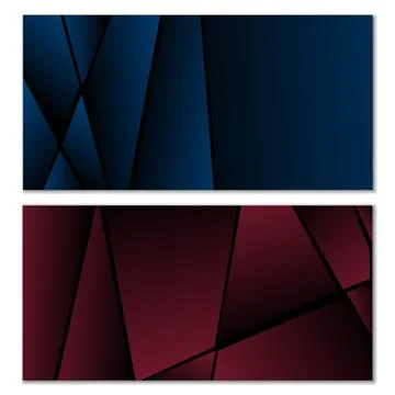 Abstract polygonal pattern. Set of two dark gradient polygonal backgrounds... Stockillustratie