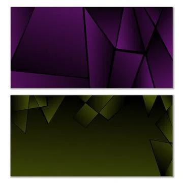 Abstract polygonal pattern. Set of two dark gradient polygonal backgrounds... Illustrazione stock