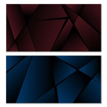 Abstract polygonal pattern. Set of two dark gradient polygonal backgrounds... Illustrazione stock