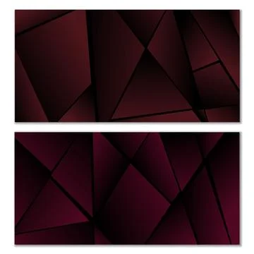 Abstract polygonal pattern. Set of two dark gradient polygonal backgrounds... Stock Illustration