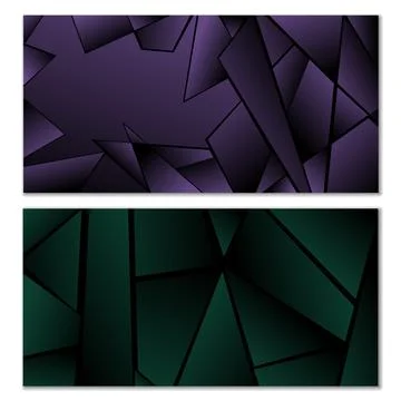 Abstract polygonal pattern. Set of two dark gradient polygonal backgrounds... 스톡 일러스트