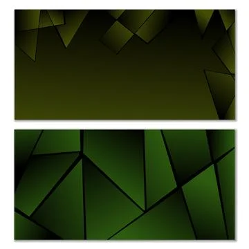 Abstract polygonal pattern. Set of two dark gradient polygonal backgrounds... Stock Illustration
