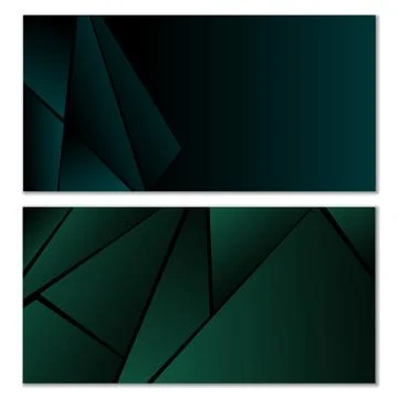 Abstract polygonal pattern. Set of two dark gradient polygonal backgrounds... Illustrazione stock