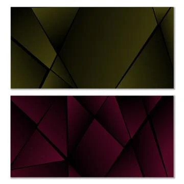 Abstract polygonal pattern. Set of two dark gradient polygonal backgrounds イラスト素材