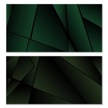 Abstract polygonal pattern. Set of two dark gradient polygonal backgrounds Illustrazione stock