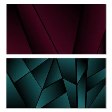 Abstract polygonal pattern. Set of two dark gradient polygonal backgrounds... 스톡 일러스트