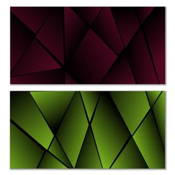 Abstract polygonal pattern. Set of two dark gradient polygonal backgrounds... 스톡 일러스트