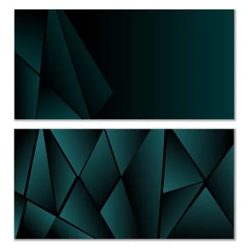 Abstract polygonal pattern. Set of two dark gradient polygonal backgrounds... 스톡 일러스트