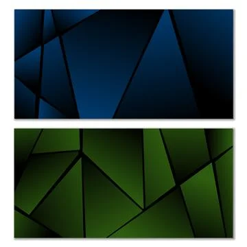Abstract polygonal pattern. Set of two dark gradient polygonal backgrounds... 스톡 일러스트
