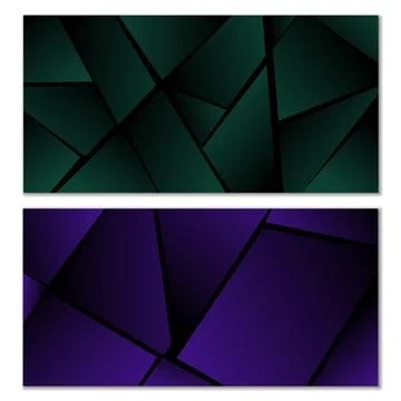 Abstract polygonal pattern. Set of two dark gradient polygonal backgrounds... 스톡 일러스트