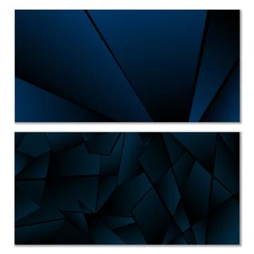 Abstract polygonal pattern. Set of two dark gradient polygonal backgrounds... Stock Illustration