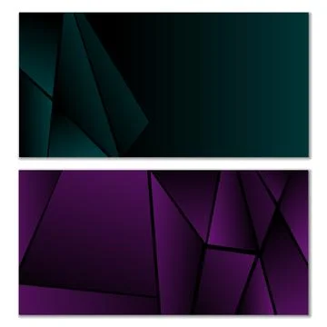 Abstract polygonal pattern. Set of two dark gradient polygonal backgrounds... イラスト素材