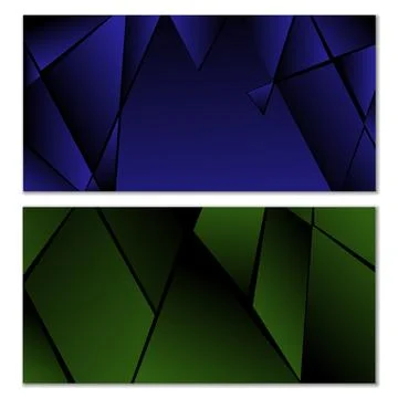 Abstract polygonal pattern. Set of two dark gradient polygonal backgrounds... Stock Illustration