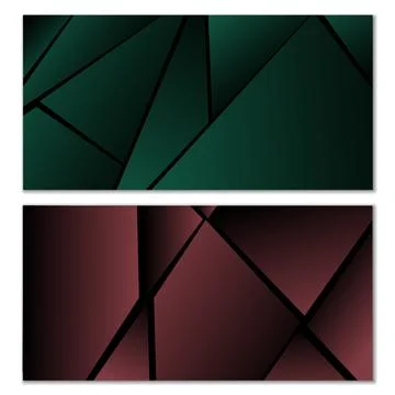 Abstract polygonal pattern. Set of two dark gradient polygonal backgrounds... イラスト素材