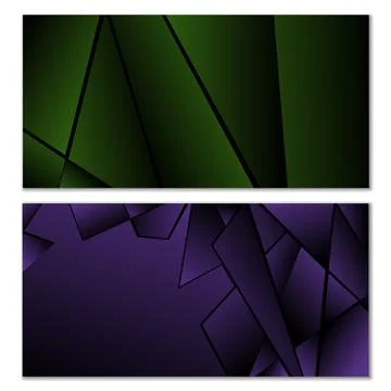 Abstract polygonal pattern. Set of two dark gradient polygonal backgrounds... Stock Illustration