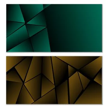 Abstract polygonal pattern. Set of two dark gradient polygonal backgrounds... イラスト素材