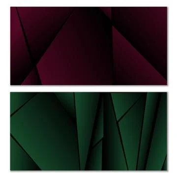 Abstract polygonal pattern. Set of two dark gradient polygonal backgrounds... Stock Illustration