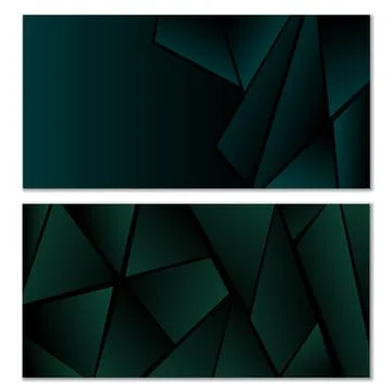 Abstract polygonal pattern. Set of two dark gradient polygonal backgrounds... 스톡 일러스트