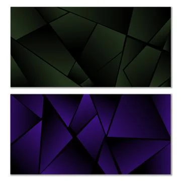 Abstract polygonal pattern. Set of two dark gradient polygonal backgrounds... 스톡 일러스트