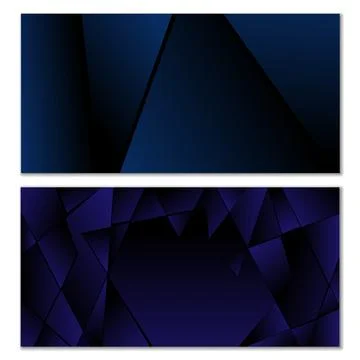 Abstract polygonal pattern. Set of two dark gradient polygonal backgrounds... Stock Illustration