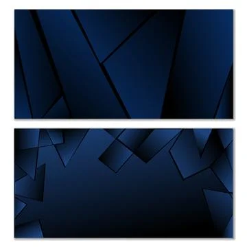 Abstract polygonal pattern. Set of two dark gradient polygonal backgrounds... イラスト素材
